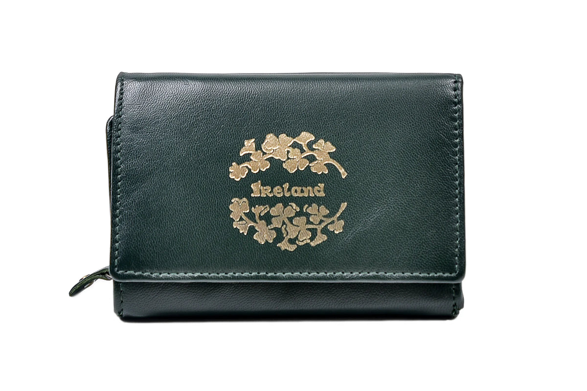 Emerald Isle Shamrock Leather Purse