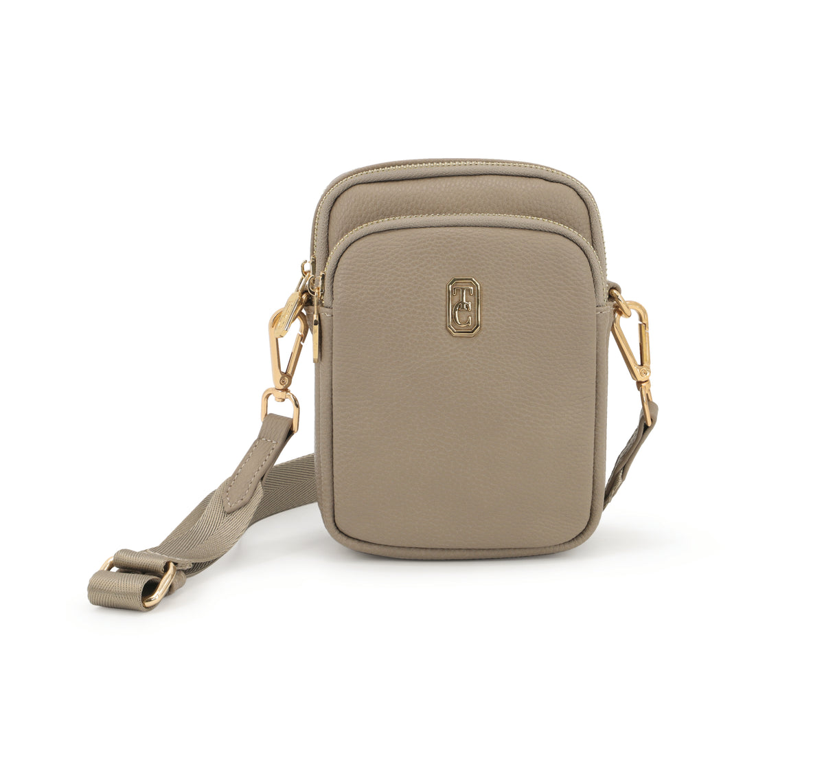Naples Greige mini crossbody bag front view - Irish Bags